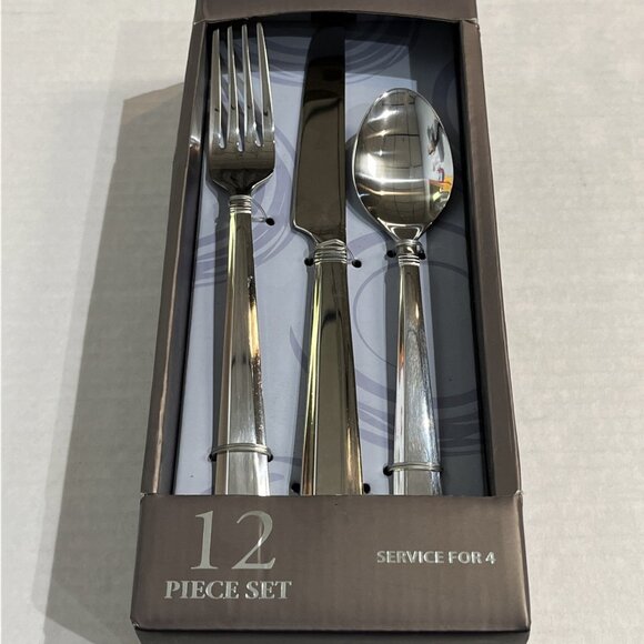 Cambridge‎ Silversmiths Flatware Set Jensen Mirror Service For 4 12Pc Classic - Picture 3 of 6